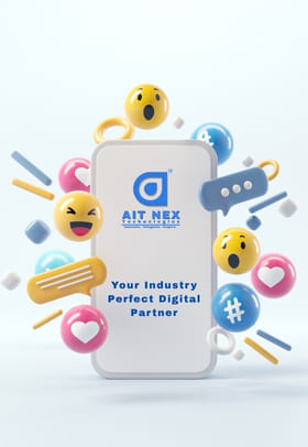 Social media management by AIT NEX Technologies Pvt Ltd for content planning, audience engagement, and growth